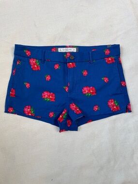 Abercrombie & Fitch Royal Blue Floral Cotton Shorts